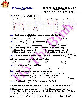 Đề thi thử Đại học môn Toán - Đề số 8 - Năm học 2016-2017 - Trường THPT Hàm Rồng